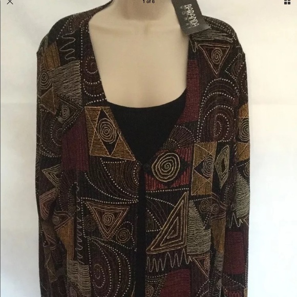 baranda Tops - NWT gorgeous 1X blouse Baranda layered 1-piece